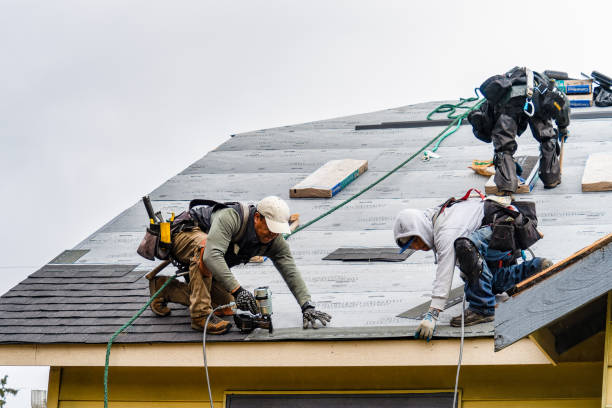 Professional Gutter Installation technician working in Flinton, PA
